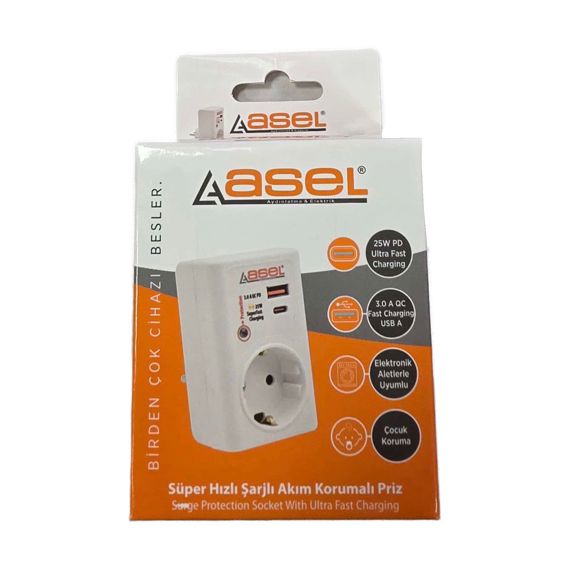 Akım Korumalı Ultra Hızlı Şarjlı Priz