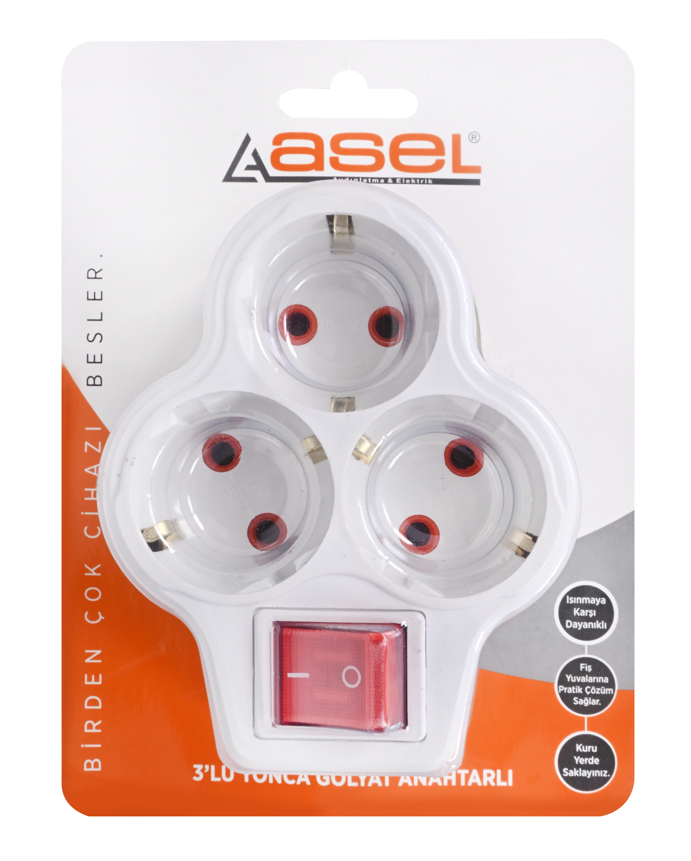 3'lü Akım Korumalı Golyat (Vakumlu) Siyah