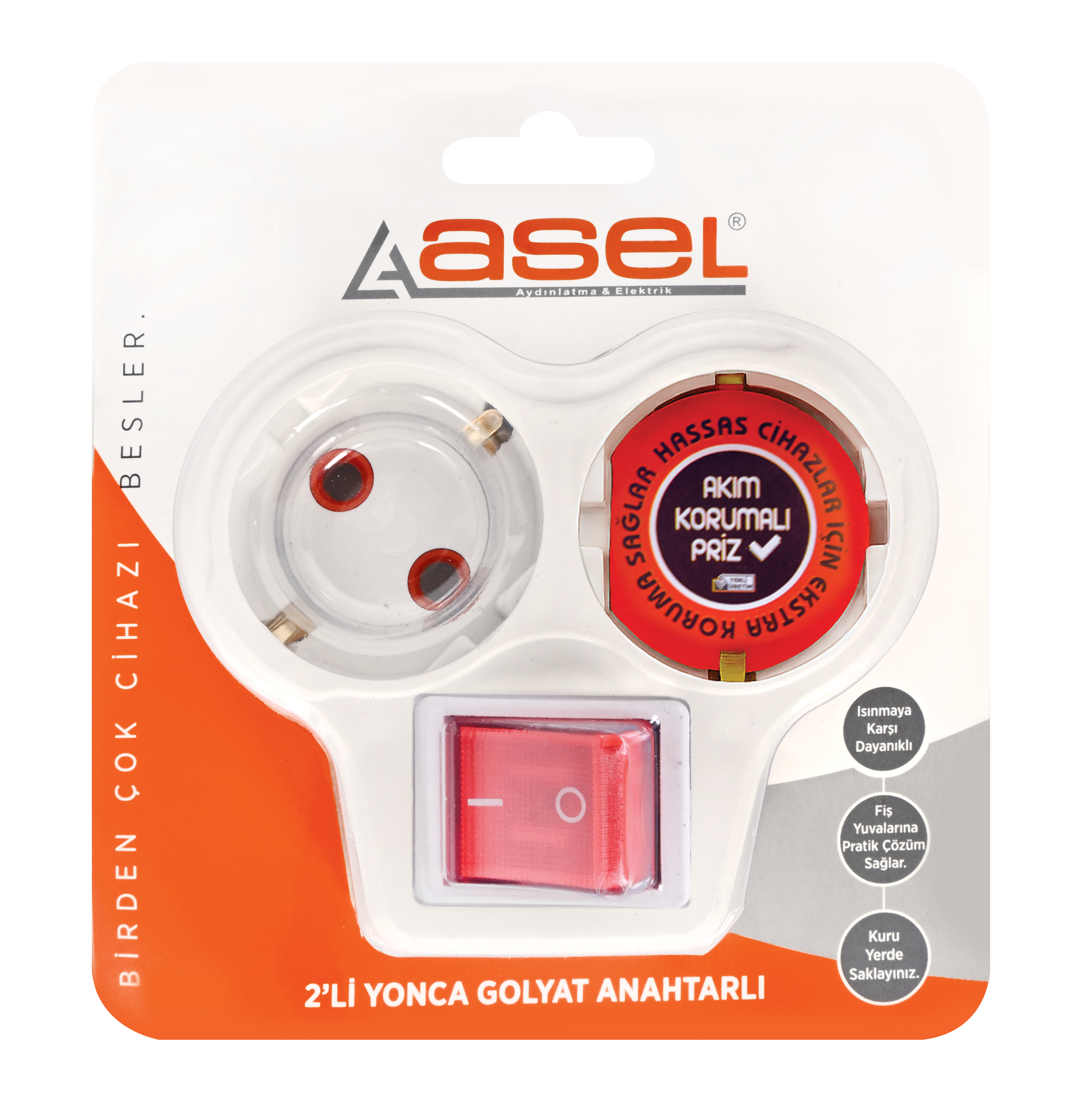 2'li Akım Korumalı Golyat (Vakumlu) Siyah