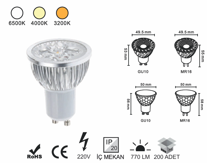 Çanak Ampül 7 Watt