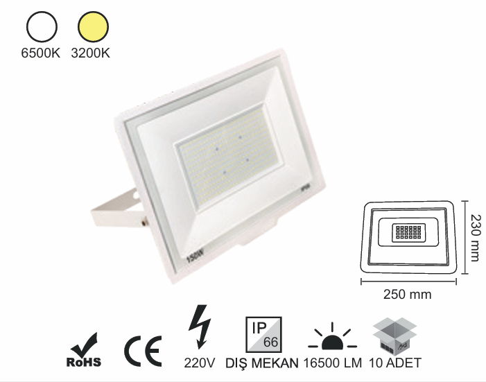 Düz Projektör 150 Watt