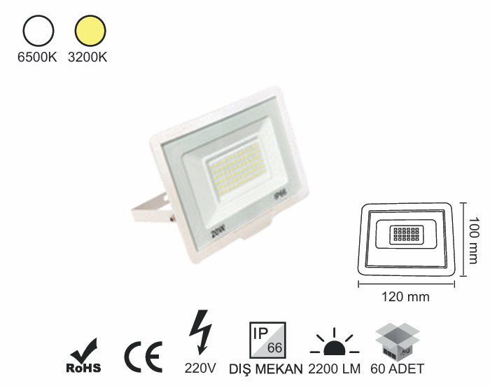 Düz Projektör 20 Watt