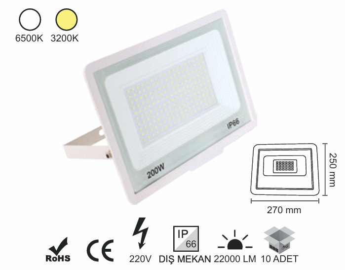 Düz Projektör 200 Watt