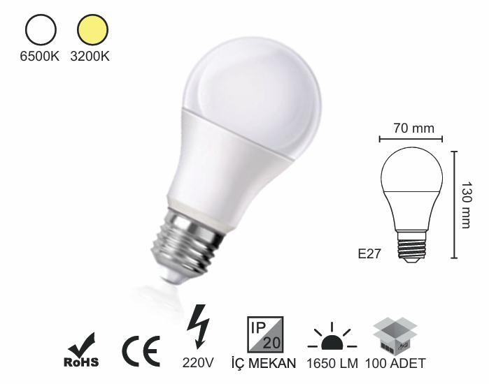 LED Ampül 15 Watt