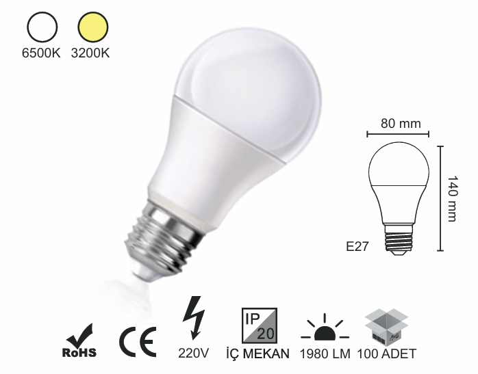 LED Ampül 18 Watt