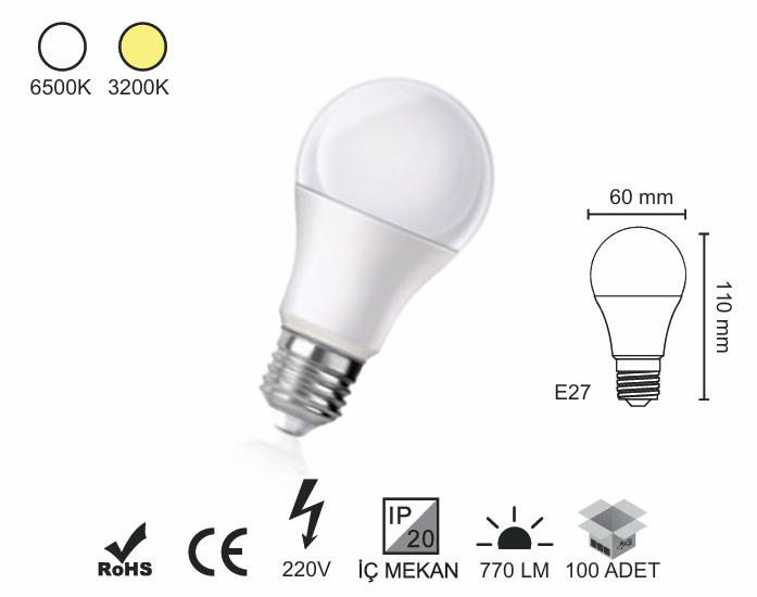 LED Ampül 7 Watt
