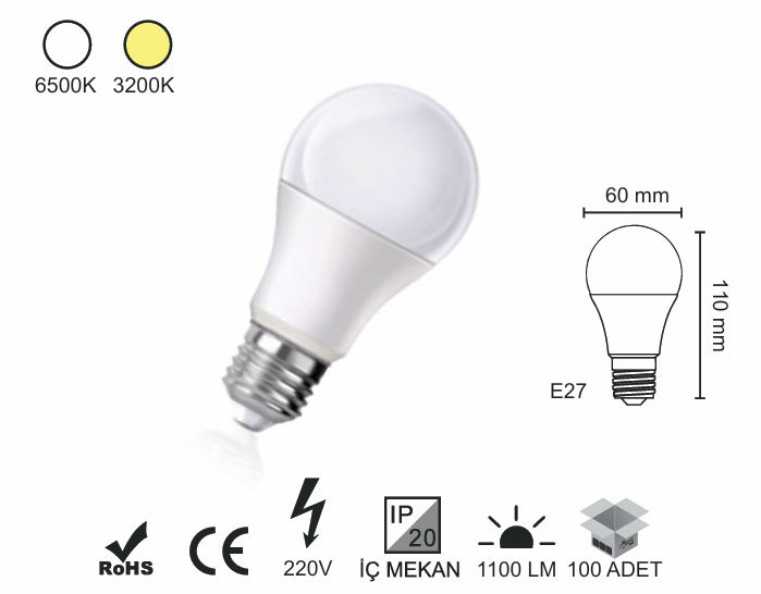LED Ampül 9 Watt