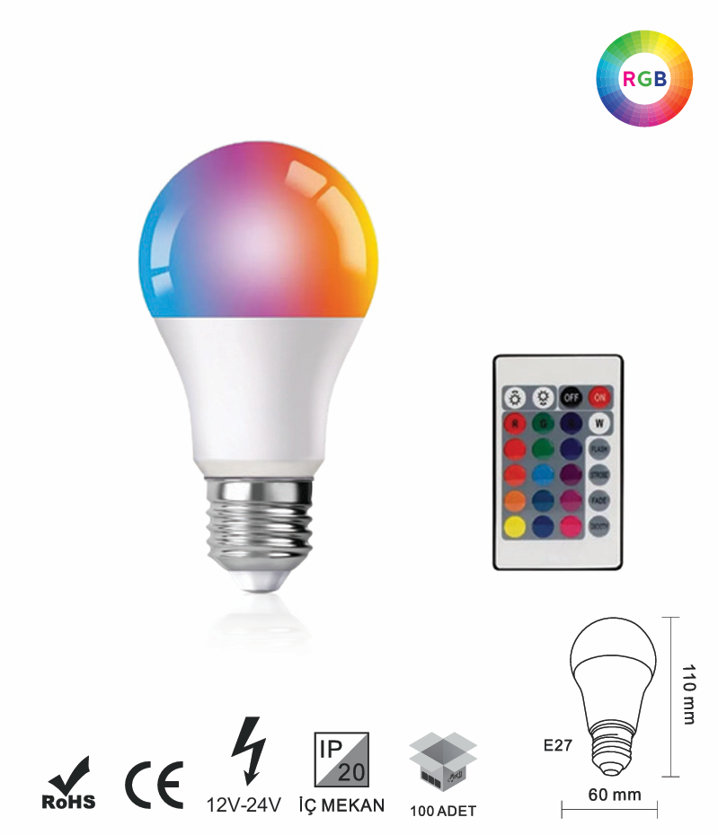 RGB Uzaktan Kumandal I LED Armatür RGB 12V-24V