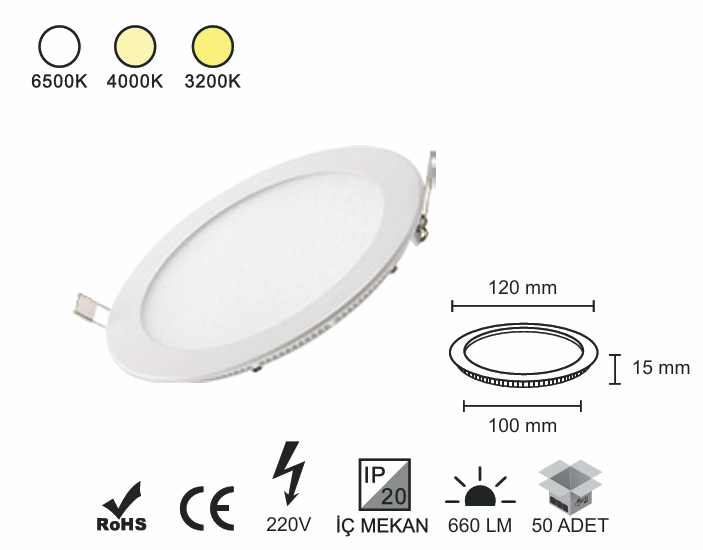 Sıva Altı Panel 6 Watt